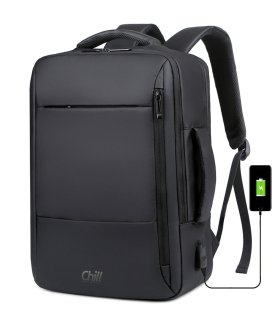 Chill Voyage Ryggsäck (svart) | Regntät | USB-port | Stöldskydd | Nordisk Design