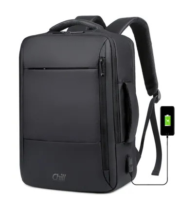 Chill Voyage ryggsekk (svart) | Regntett | USB-port | Tyverisikring | Nordisk design
