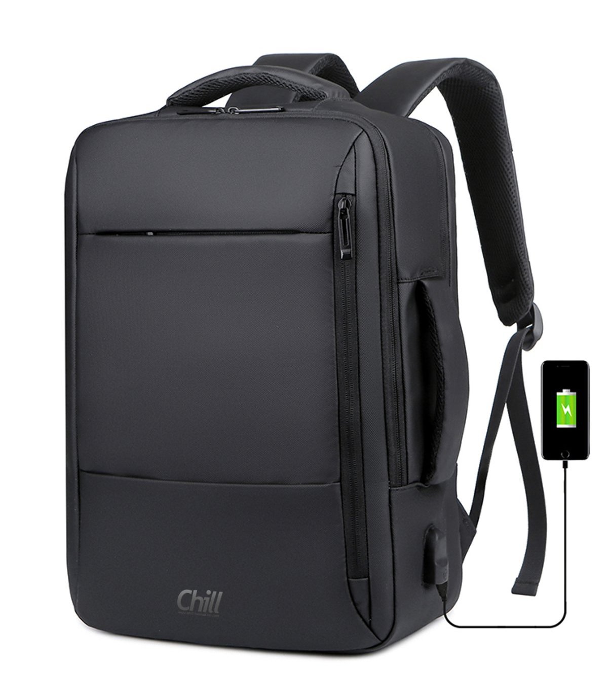 Chill Voyage ryggsekk (svart) | Regntett | USB-port | Tyverisikring | Nordisk design