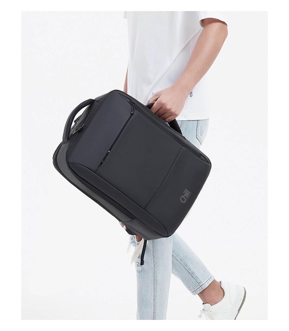 Chill Voyage Backpack (Black) | Rainproof | USB | Anti-theft | Nordic Design