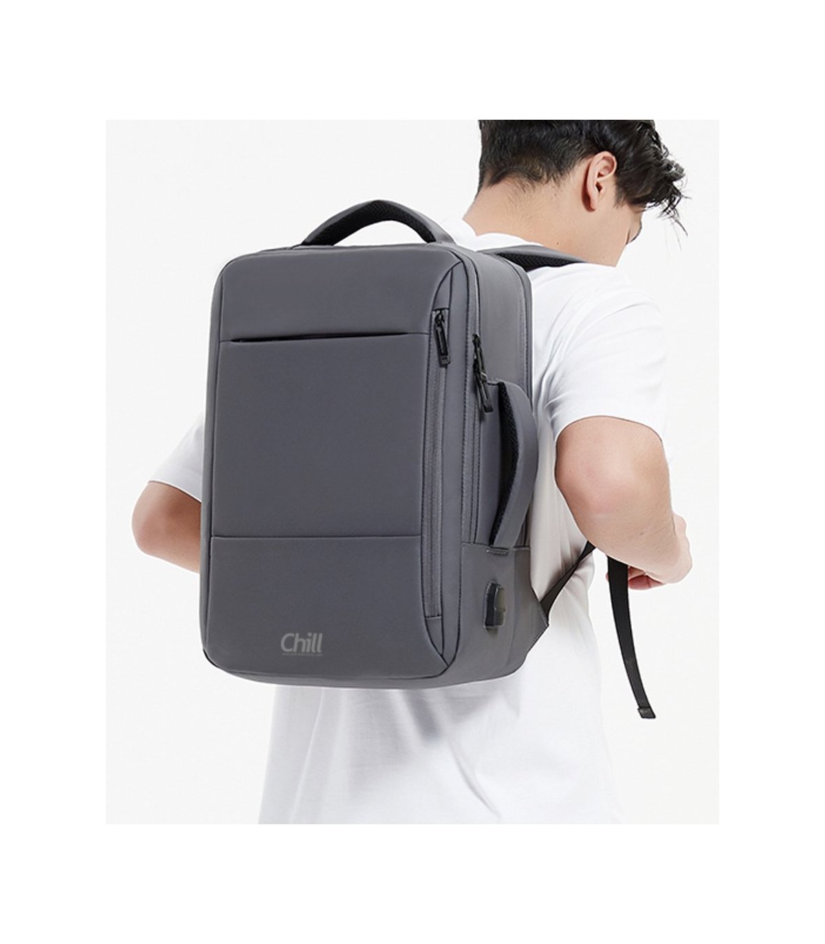 Chill Voyage Ryggsekk (Grå) | Regntett | USB-port | Nordisk Design