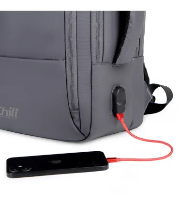 Chill Voyage vandafvisende Rygsæk / Backpack, USB-port, Grå | Dansk Design