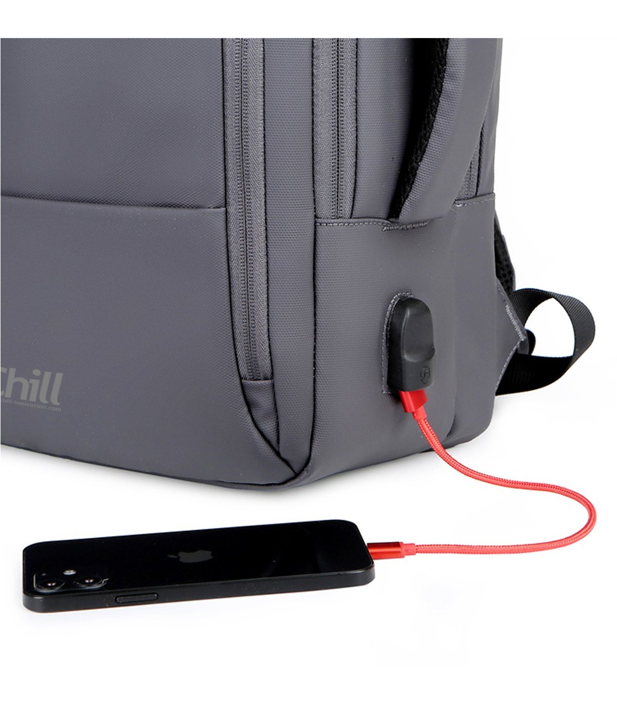 Chill Voyage vandafvisende Rygsæk / Backpack, USB-port, Grå | Dansk Design