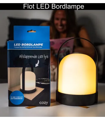 LED-bordlampe (batteridrevet), Sort/hvit
