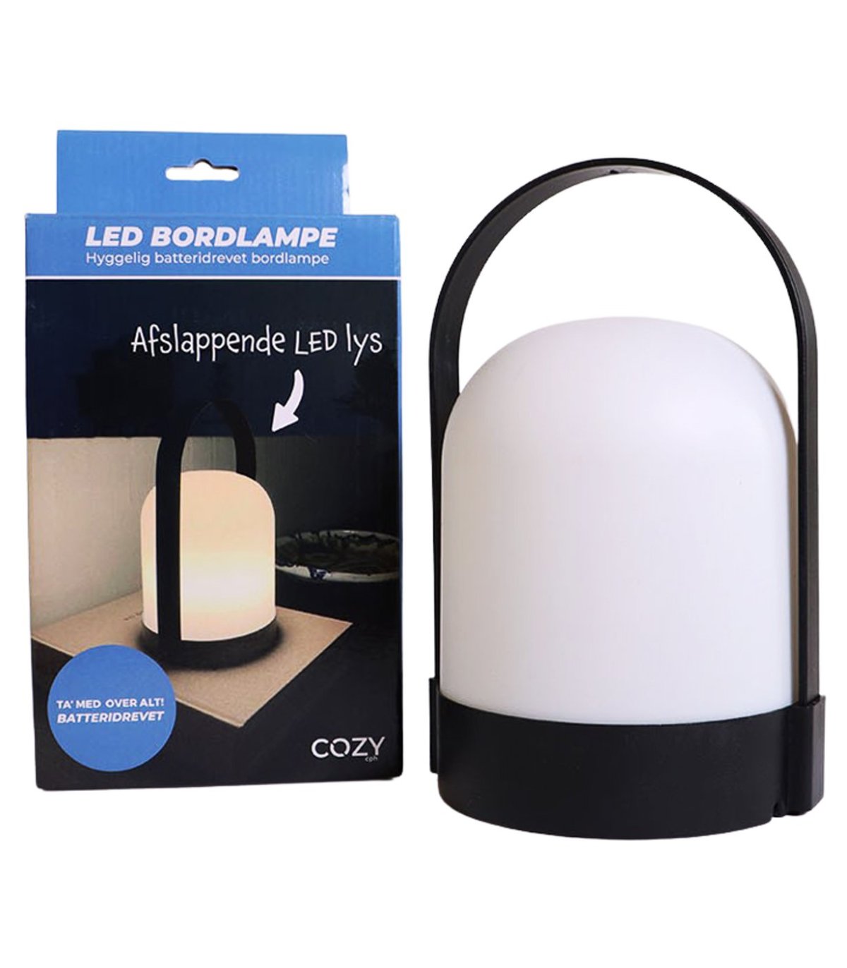 LED-bordlampe (batteridrevet), Sort/hvit