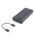 Deltaco 20000mAh USB-C PD 60W PowerBank, LED Display, Black