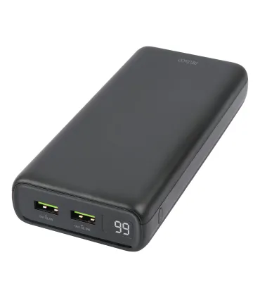 Deltaco 20000mAh USB-C PD 60W PowerBank, LED Display, Black