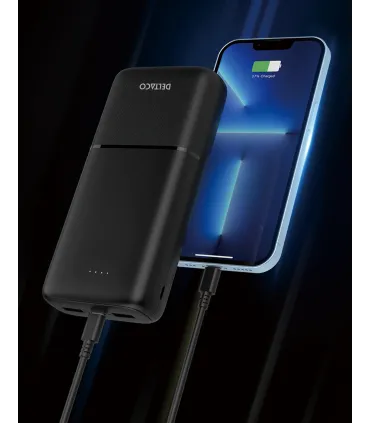 Deltaco 20000mAh USB-C PD Strømbank (20W), Svart