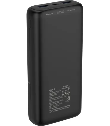 Deltaco 20000mAh USB-C PD Strømbank (20W), Svart