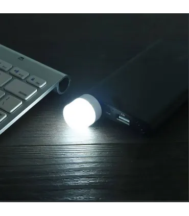 Mini USB LED lampe/natlys, hvid