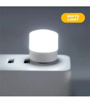 Mini USB LED lampe/natlys, hvid