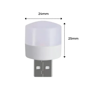 Mini USB LED lampe/natlys, hvid