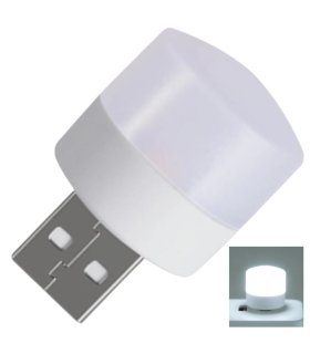 Mini USB LED-lampe/nattlys, hvit