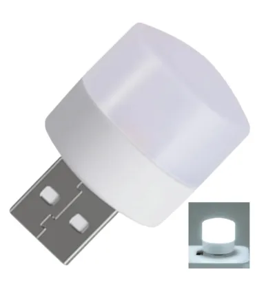 Mini USB LED-lampa/nattlampa, vit