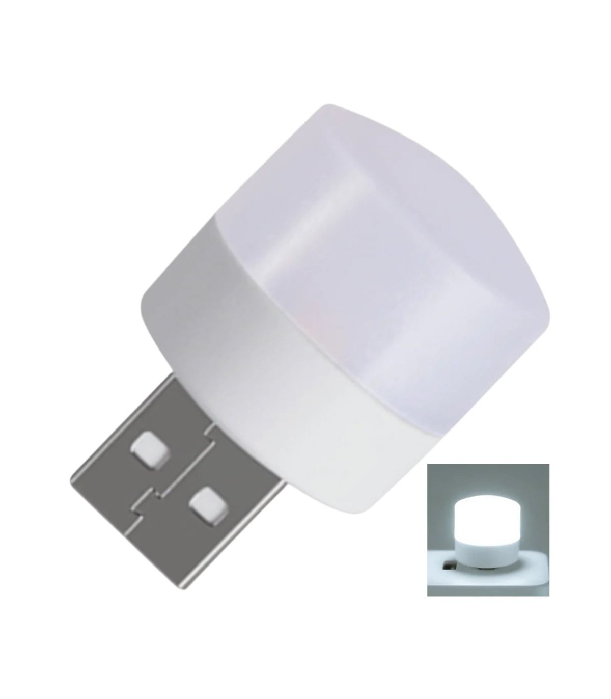 Mini USB LED lampe/natlys, hvid
