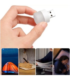 Mini USB LED-lampe/nattlys, hvit