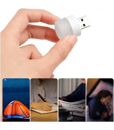 Mini USB LED-lampa/nattlampa, vit