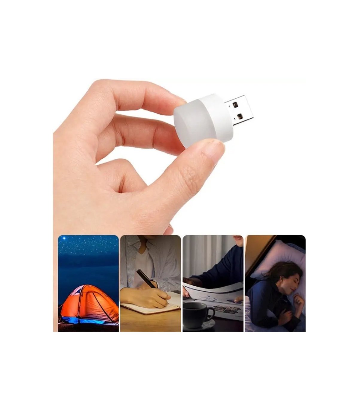 Mini USB LED-lampa/nattlampa, vit
