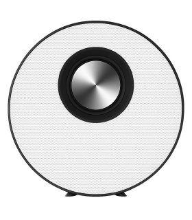 Chill Fidelity E50 rund trådløs Bluetooth Stereo Højtaler, Sort/Hvid