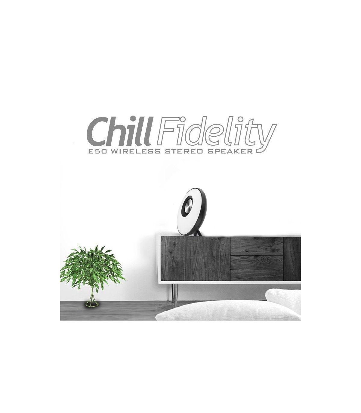 Chill Fidelity E50 trådløs Bluetooth højtaler i hvid