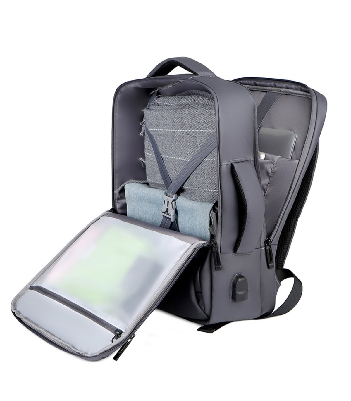 Chill Voyage vandafvisende Rygsæk / Backpack, USB-port, Grå | Dansk Design