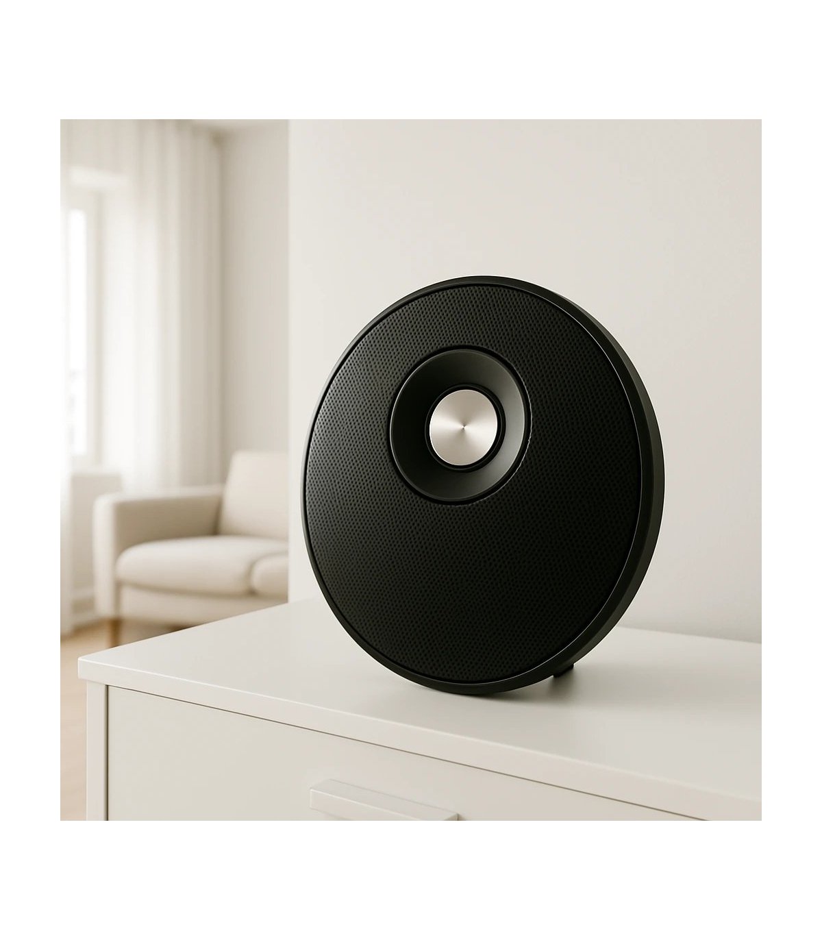 Chill Fidelity E50 rund trådløs Bluetooth Stereo Højtaler, Sort
