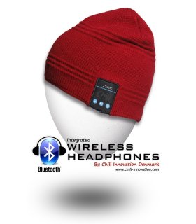 Chill Wireless Bluetooth Headphone Beanie, Red