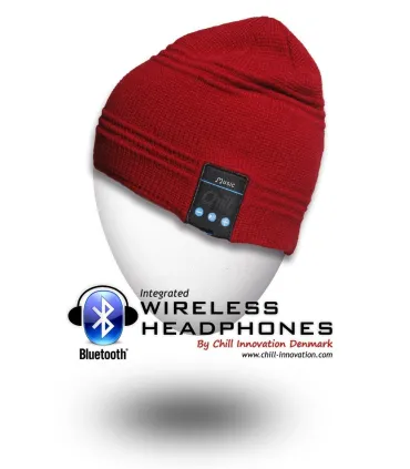Chill trådløs Bluetooth Hodetelefon Lue, Rød