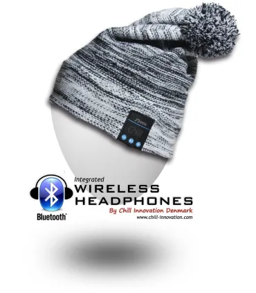 Chill trådlös Bluetooth hörlurar mössa, svart / vit