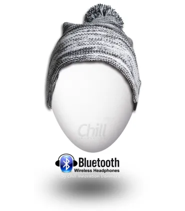 Chill trådlös Bluetooth hörlurar mössa, svart / vit