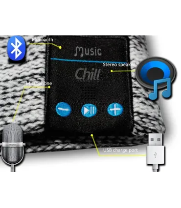 Chill trådlös Bluetooth hörlurar mössa, svart / vit