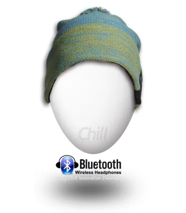 Chill trådlös Bluetooth hörlurar mössa med Fleece, grön / blå 