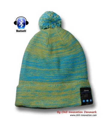 Chill trådlös Bluetooth hörlurar mössa med Fleece, grön / blå 