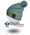 Chill trådlös Bluetooth hörlurar mössa med Fleece, grön / blå