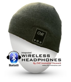 Chill trådløs Bluetooth Hodetelefon musikk Lue, Grå