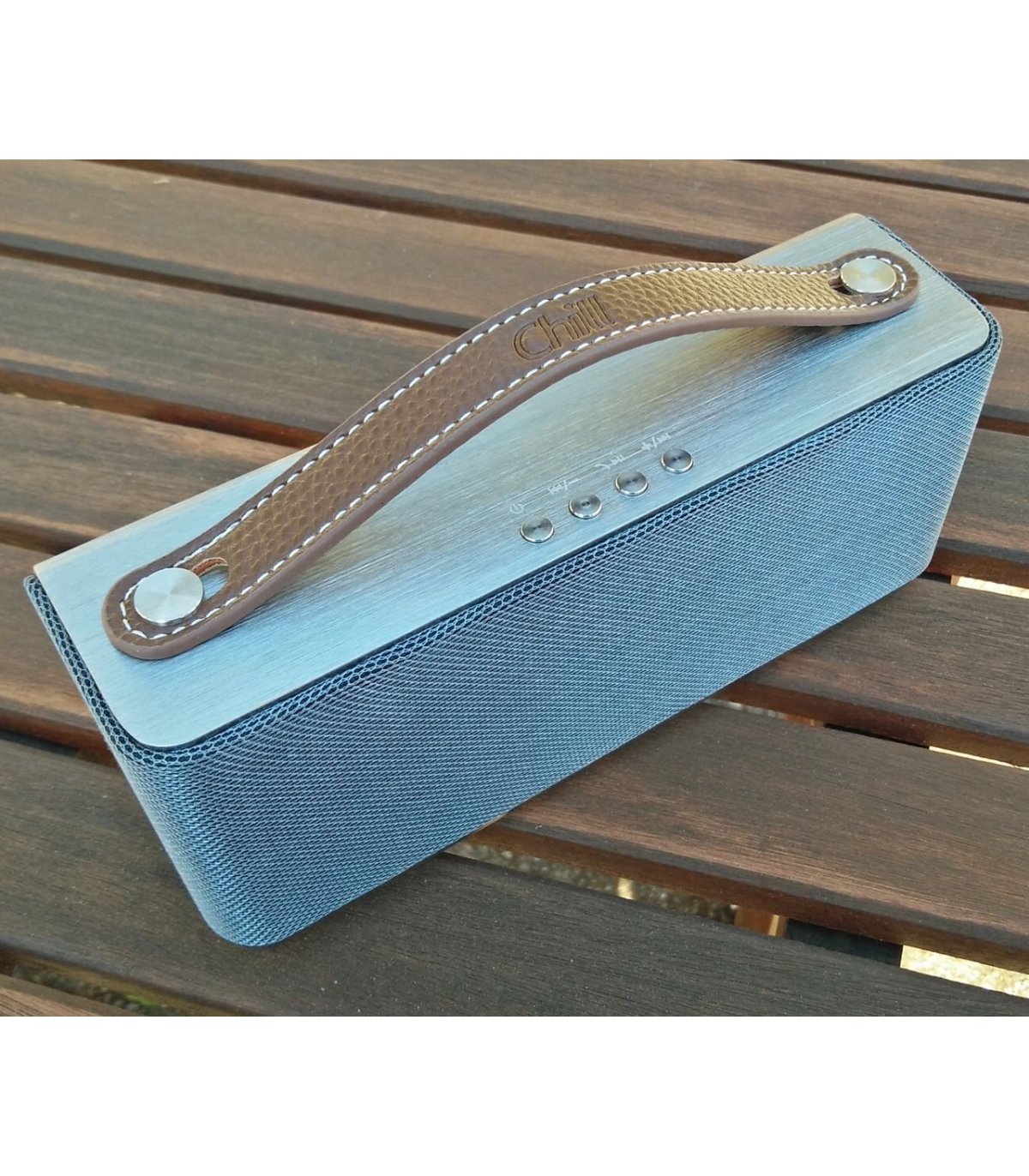 Mørk brunt skinn håndtak for Chill SP-1 Bluetooth Høyttaler