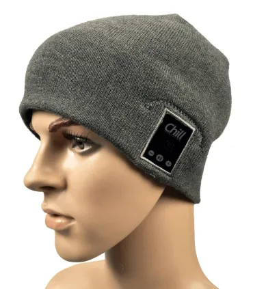 Chill trådlös Bluetooth hörlurar musik mössa, Grå