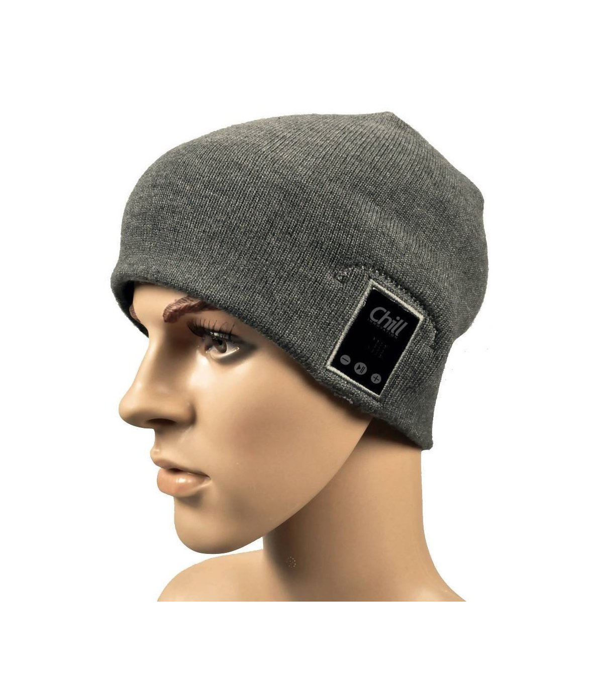 Chill trådlös Bluetooth hörlurar musik mössa, Grå