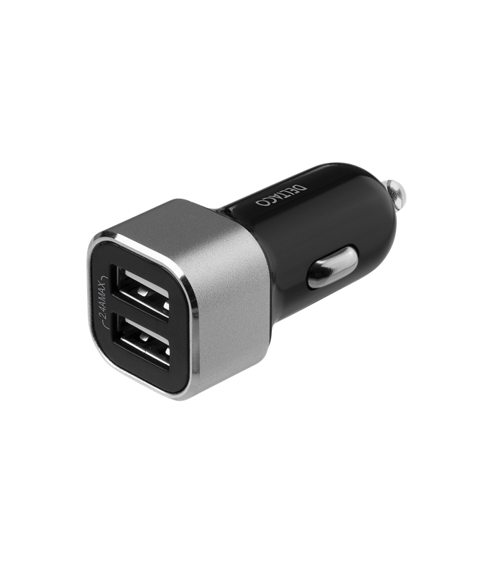 2-port 17W USB Billader, 12V-24V input, Smart-IQ