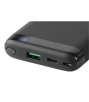 Deltaco 10000mAh 20W USB-C PD Strømbank, Magnetisk Trådløs lading, LED-prosent, Svart
