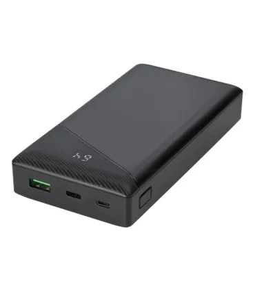 Deltaco 20000mAh USB-C PD PowerBank, LED Display, Black