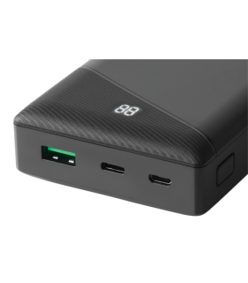 Deltaco 20000mAh USB-C PD PowerBank, LED Display, Black