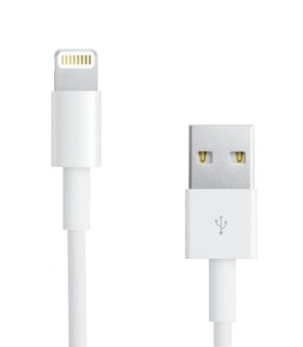 Lightning USB kabel til Apple iPhone / iPad / iPod, hvid gummi (TPE)
