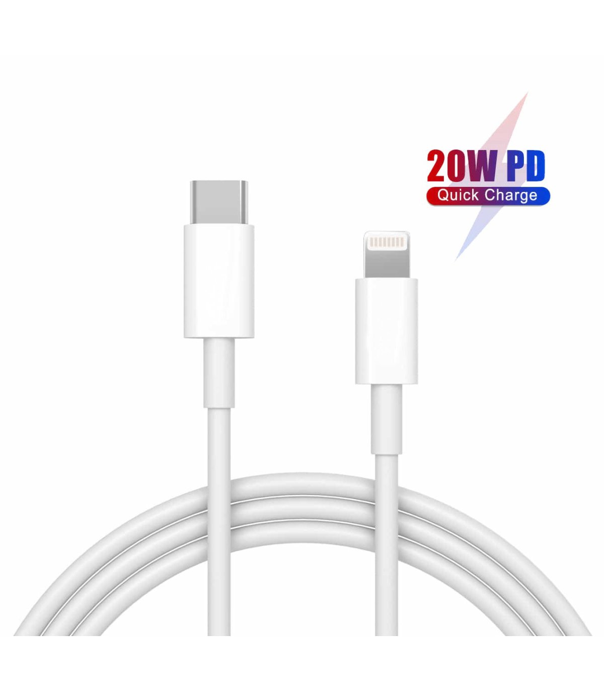 Billige USB-C til Lightning kabler til Apple iPhone/iPad/iPod (USB-PD) Farve / længde Hvid Gummi cm USB-PD)