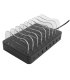 75W 8-port USB-A & USB-C PD Ladestation, EU/DK stik, sort