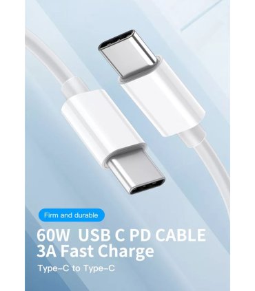 USB-C to USB-C cable, 60W USB Power Delivery (USB-PD)