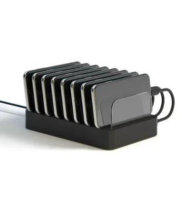 75W 8-port USB-A & USB-C PD Ladestation, EU/DK stik, sort
